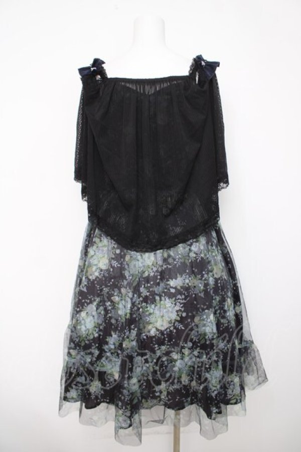 画像2: axes femme / 2wayバラ柄キャミワンピース  黒 Y-26-04-03-101-AX-OP-SZ-ZY (2)