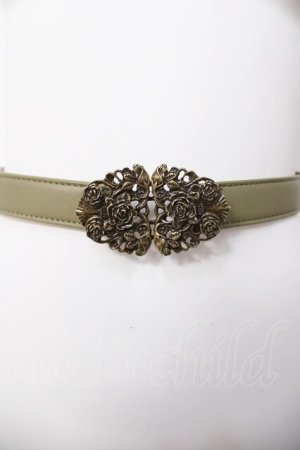 画像: axes femme / バラモチーフ細ベルト  カーキ Y-26-04-03-013-AX-SK-SZ-ZY