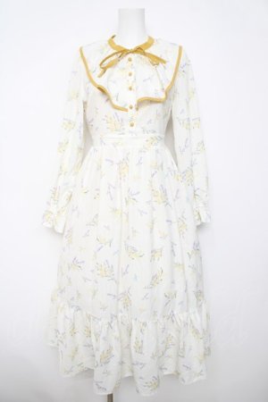 画像: axes femme / ミモザ×ラベンダー柄ワンピース F イエロー Y-26-04-03-110-AX-OP-SZ-ZY