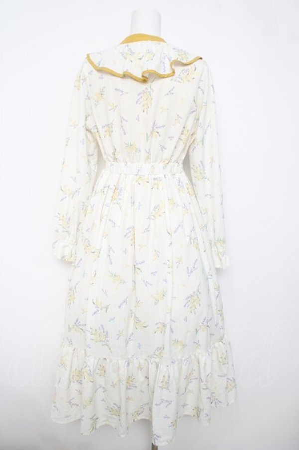 画像2: axes femme / ミモザ×ラベンダー柄ワンピース F イエロー Y-26-04-03-110-AX-OP-SZ-ZY (2)