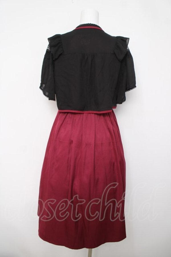 画像2: axes femme POETIQUE / レイヤード風チャイナワンピース  ワイン Y-26-04-03-113-AX-OP-SZ-ZY (2)