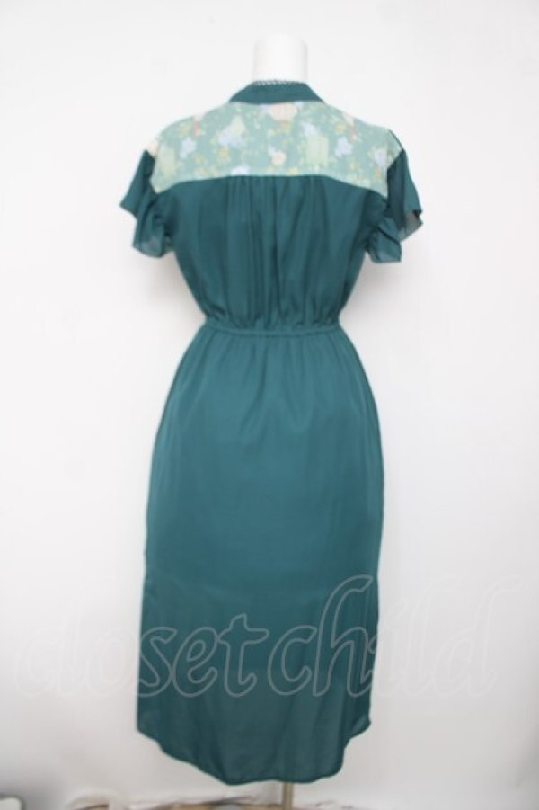 画像2: axes femme POETIQUE / ランタンフラワープリントワンピース  グリーン Y-26-04-03-117-AX-OP-SZ-ZY (2)