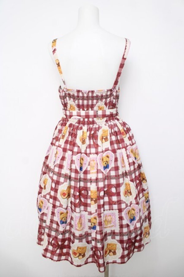 画像2: axes femme kawaii / ベアズベーカリー柄ジャンスカ  赤 Y-26-04-03-118-AX-OP-SZ-ZY (2)