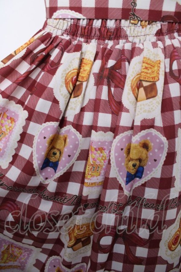 画像3: axes femme kawaii / ベアズベーカリー柄ジャンスカ  赤 Y-26-04-03-118-AX-OP-SZ-ZY (3)