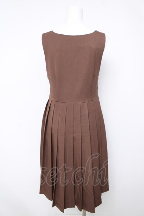 画像2: Fi.n.t / エンブレム釦プリーツジャンパースカート  茶 Y-26-04-03-121-CA-OP-SZ-ZY (2)