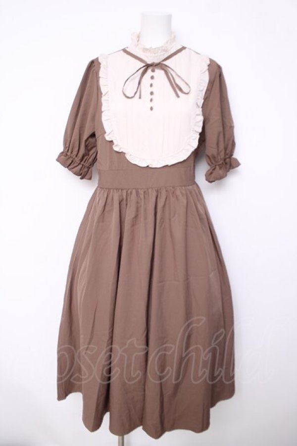 画像1: m petit by misako / ナシジムジキリカエワンピース  ブラウン Y-26-04-03-124-LO-OP-SZ-ZY (1)