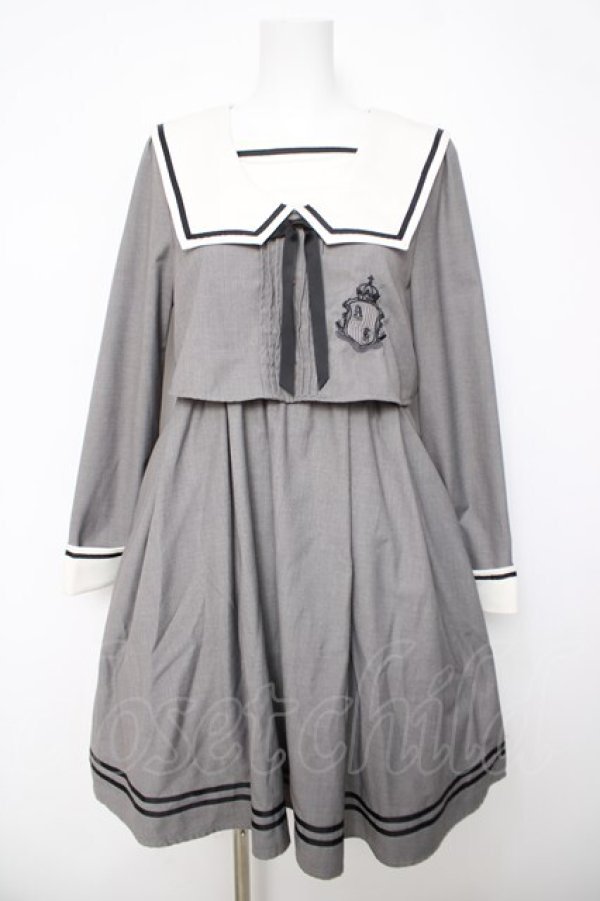 画像1: Amavel / セーラーワンピース  グレー Y-26-04-03-125-CA-OP-SZ-ZY (1)