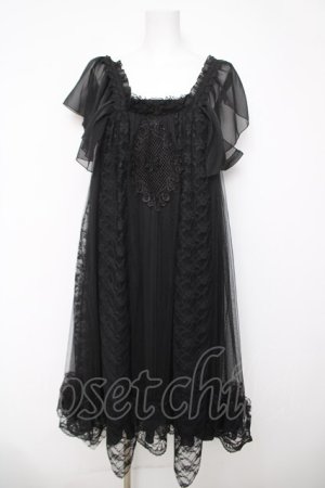 画像: MR corset / チュール切替ワンピース  黒 Y-26-04-03-130-PU-OP-SZ-ZY