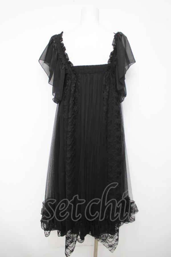 画像2: MR corset / チュール切替ワンピース  黒 Y-26-04-03-130-PU-OP-SZ-ZY (2)