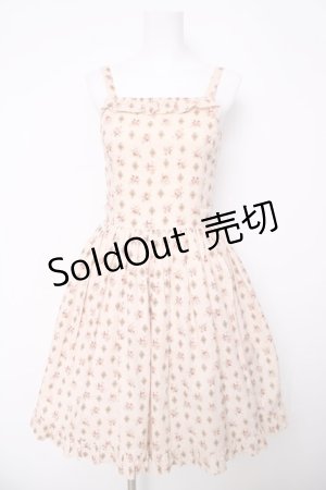 画像: Innocent World / 共布フリルバラ柄ジャンパースカート  ピンク Y-26-04-03-133-IW-OP-SZ-ZY