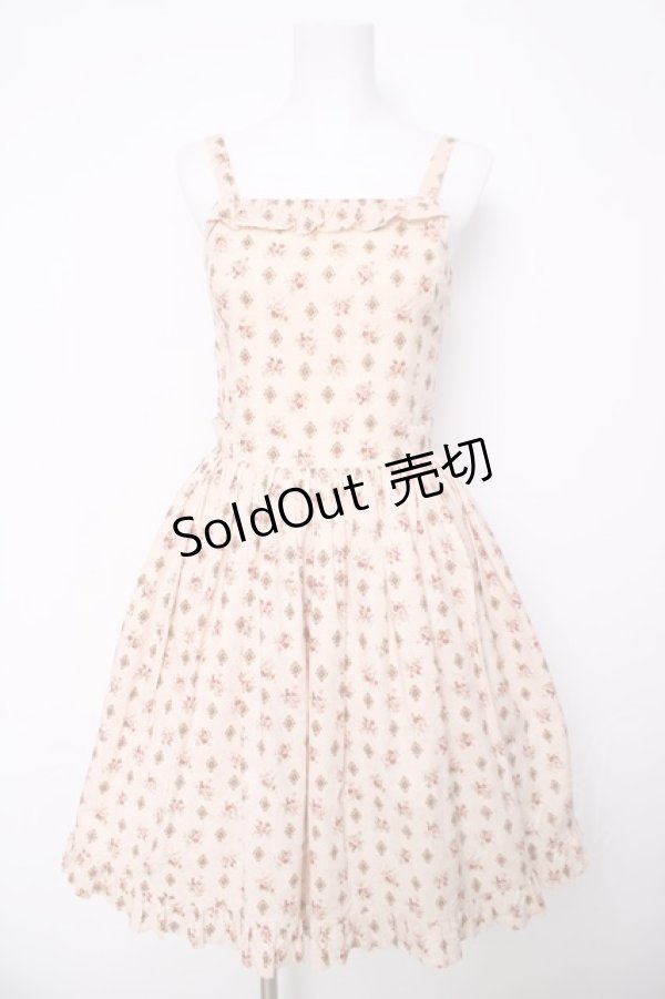 画像1: Innocent World / 共布フリルバラ柄ジャンパースカート  ピンク Y-26-04-03-133-IW-OP-SZ-ZY (1)