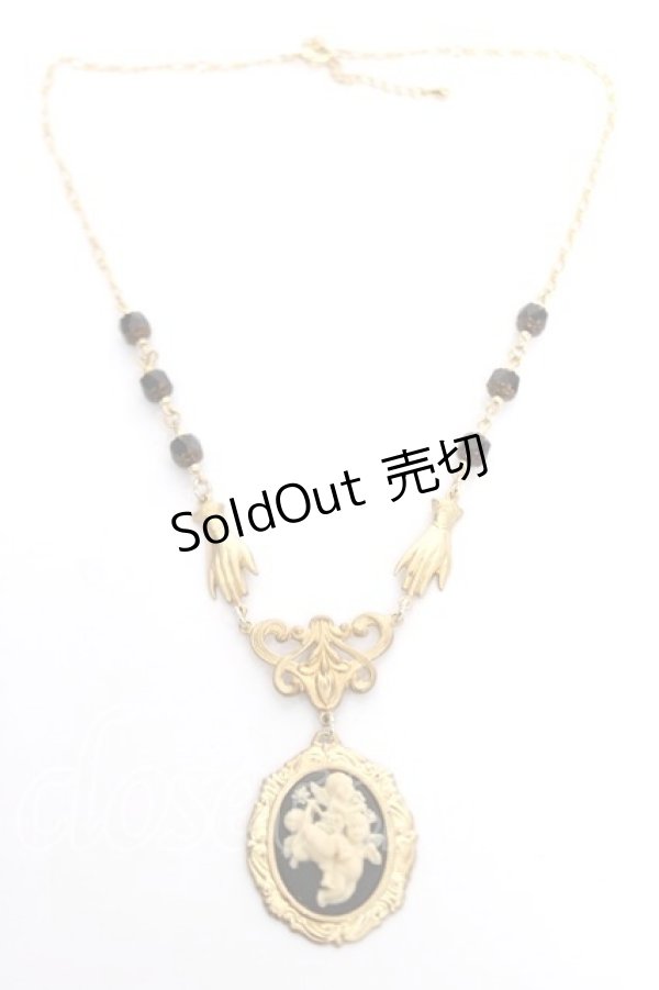 画像3: fuwari / 天使カメオのネックレス  ブラック Y-26-04-03-001-GO-AC-SZ-ZY (3)