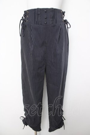 画像: axes femme / ハイウエストストライプパンツ  紺 Y-26-04-03-137-AX-PA-SZ-ZY