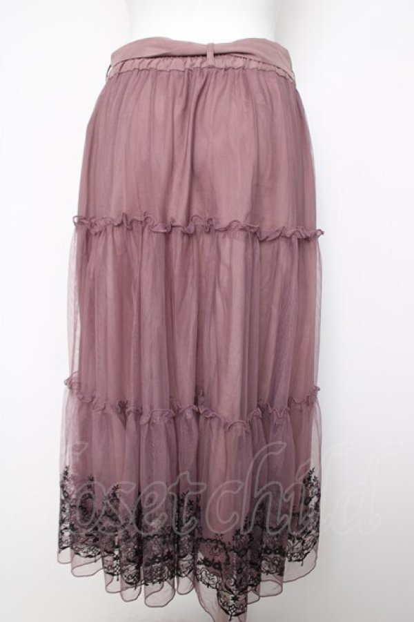 画像2: axes femme / 裾刺繍チュールティアードスカート  ピンク Y-26-04-03-143-AX-SK-SZ-ZY (2)