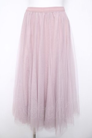 画像: axes femme / ロングチュールスカート  ピンク Y-26-04-03-146-AX-SK-SZ-ZY