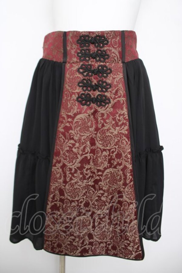 画像1: axes femme kawaii / メイリンスカート  ワイン Y-26-04-03-150-AX-SK-SZ-ZY (1)