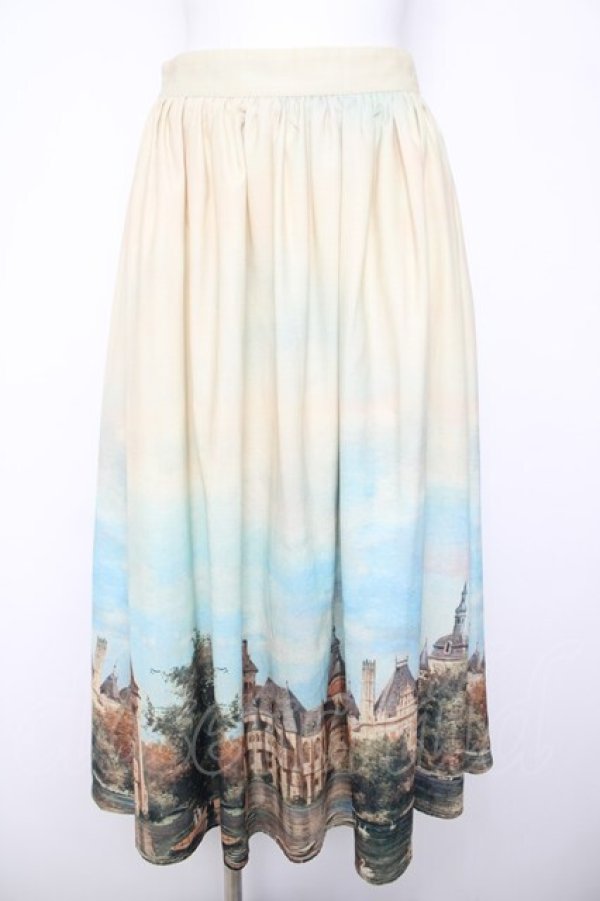 画像1: axes femme NOSTALGIE / ベイサージュ柄ロングスカート  ベージュ Y-26-04-03-152-AX-PA-SZ-ZY (1)