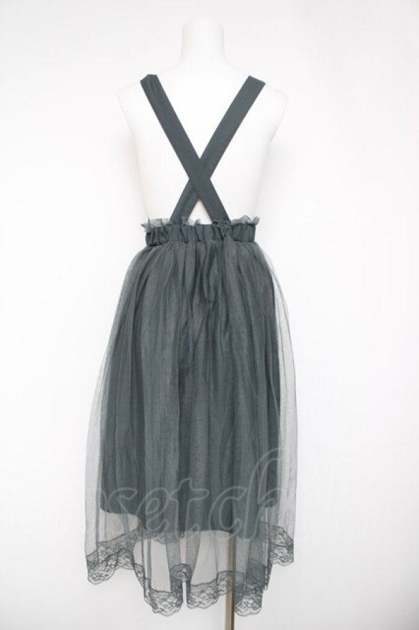 画像2: axes femme POETIQUE / 刺繍サス付チュールスカート  グリーン Y-26-04-03-154-AX-SK-SZ-ZY (2)