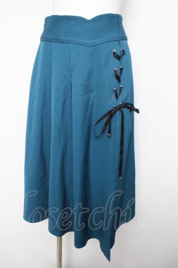 画像1: axes femme POETIQUE / ダークマリンスリットスカート  グリーン Y-26-04-03-161-AX-SK-SZ-ZY (1)