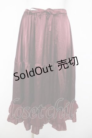 画像: axes femme kawaii / ミディフリルペチスカート  ワイン Y-26-04-03-163-AX-SK-SZ-ZY