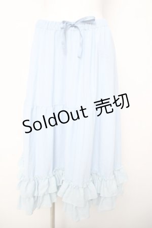 画像: axes femme kawaii / ミディフリルペチスカート  サックス Y-26-04-03-165-AX-SK-SZ-ZY