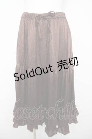 画像: axes femme kawaii / ミディフリルペチスカート  ブラウン Y-26-04-03-166-AX-SK-SZ-ZY