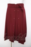 画像1: Fi.n.t / ダブル釦プリーツスカート  ワイン Y-26-04-03-175-CA-SK-SZ-ZY (1)
