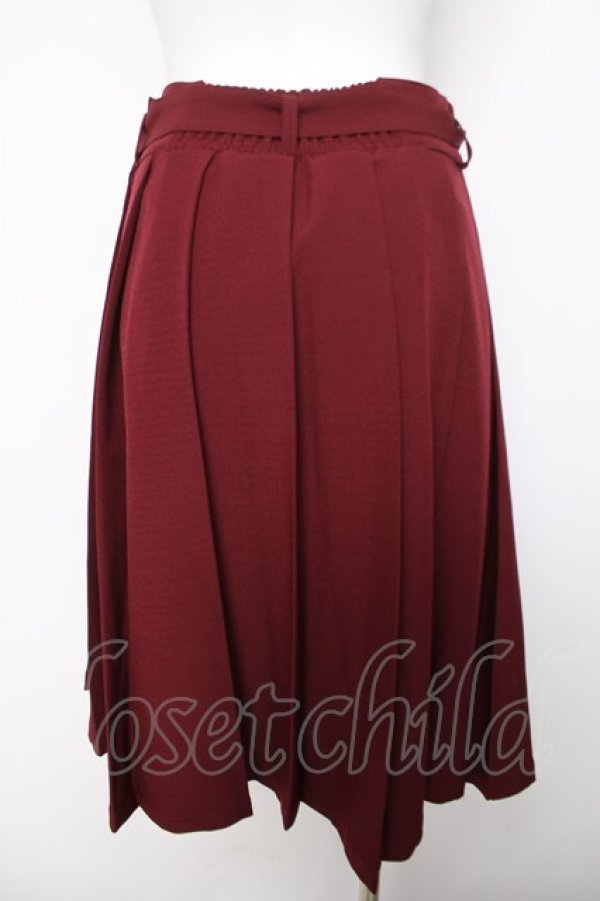 画像2: Fi.n.t / ダブル釦プリーツスカート  ワイン Y-26-04-03-175-CA-SK-SZ-ZY (2)