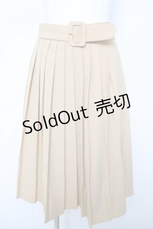 画像: Fi.n.t / 太ベルト付きプリーツスカート  イエロー Y-26-04-03-176-CA-SK-SZ-ZY