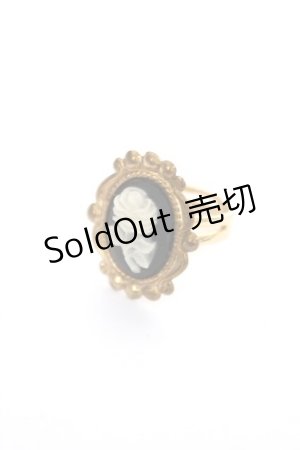 画像: fuwari / 薔薇のカメオリング  ブラック Y-26-04-03-002-GO-AC-SZ-ZY