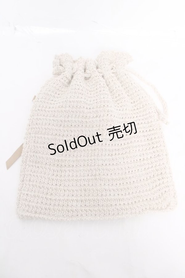 画像2: INGEBORG / ニット巾着  生成り Y-26-04-03-033-LO-ZA-SZ-ZY (2)