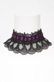 画像1: ATELIER PIERROT / 梯子レースチョーカー  ブラック/パープル Y-26-04-03-003-EL-ZA-SZ-ZY (1)