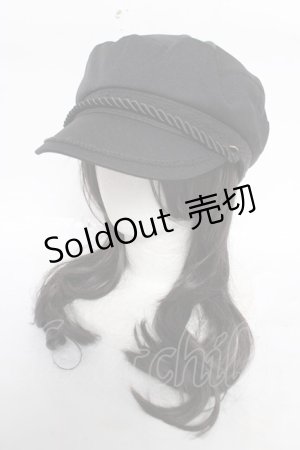 画像: axes femme / コサージュ付きマリンキャス  黒 Y-26-04-03-041-AX-AC-SZ-ZY