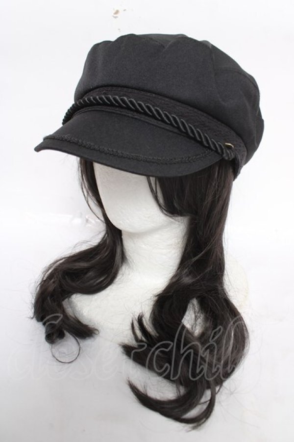 画像1: axes femme / コサージュ付きマリンキャス  黒 Y-26-04-03-041-AX-AC-SZ-ZY (1)