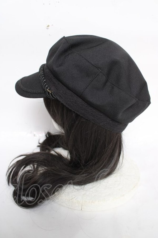 画像2: axes femme / コサージュ付きマリンキャス  黒 Y-26-04-03-041-AX-AC-SZ-ZY (2)