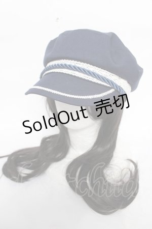 画像: axes femme / コサージュ付きマリンキャス  紺 Y-26-04-03-042-AX-AC-SZ-ZY