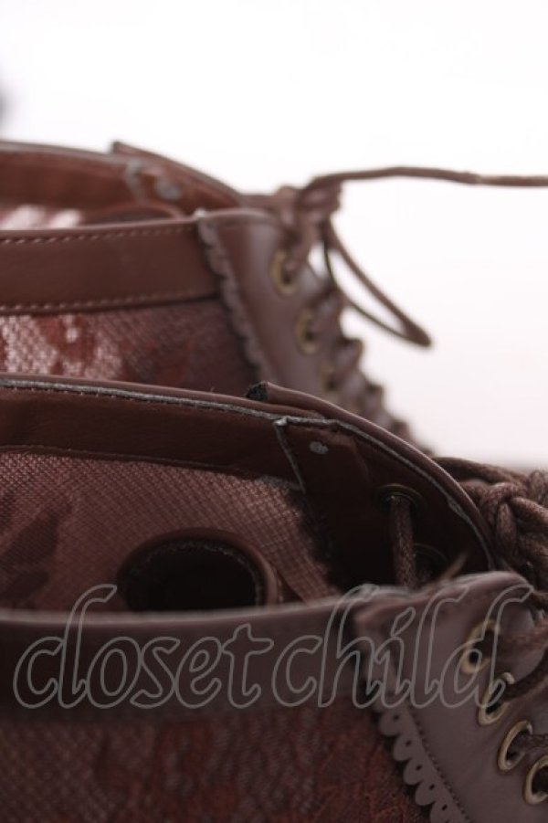 画像5: axes femme / チュールレースアップブーツ M 茶 Y-26-04-03-044-AX-SH-SZ-ZY (5)