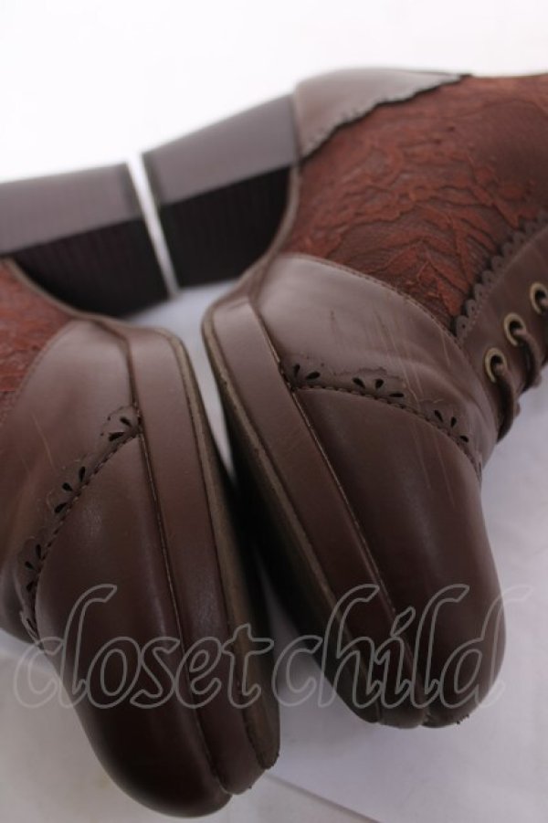 画像6: axes femme / チュールレースアップブーツ M 茶 Y-26-04-03-044-AX-SH-SZ-ZY (6)