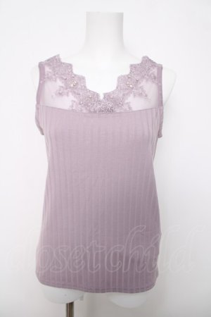 画像: axes femme / 繊細レースタンク  ラベンダー Y-26-04-03-046-AX-TO-SZ-ZY