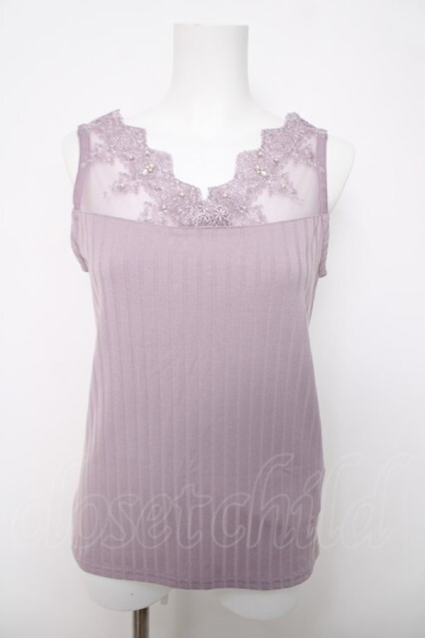 画像1: axes femme / 繊細レースタンク  ラベンダー Y-26-04-03-046-AX-TO-SZ-ZY (1)