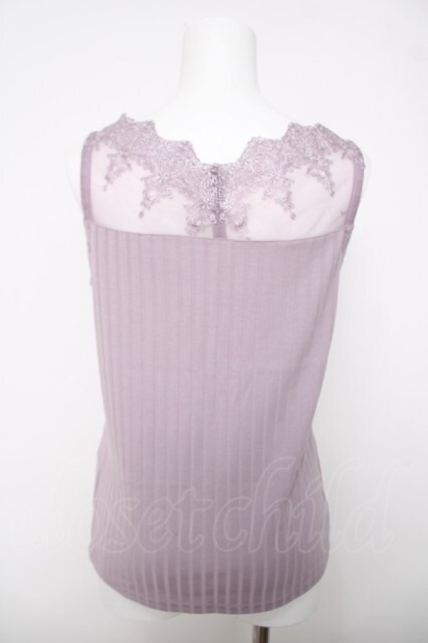 画像2: axes femme / 繊細レースタンク  ラベンダー Y-26-04-03-046-AX-TO-SZ-ZY (2)