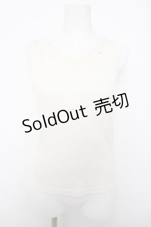 画像: axes femme / モチーフレースタンク  生成り Y-26-04-03-047-AX-TO-SZ-ZY