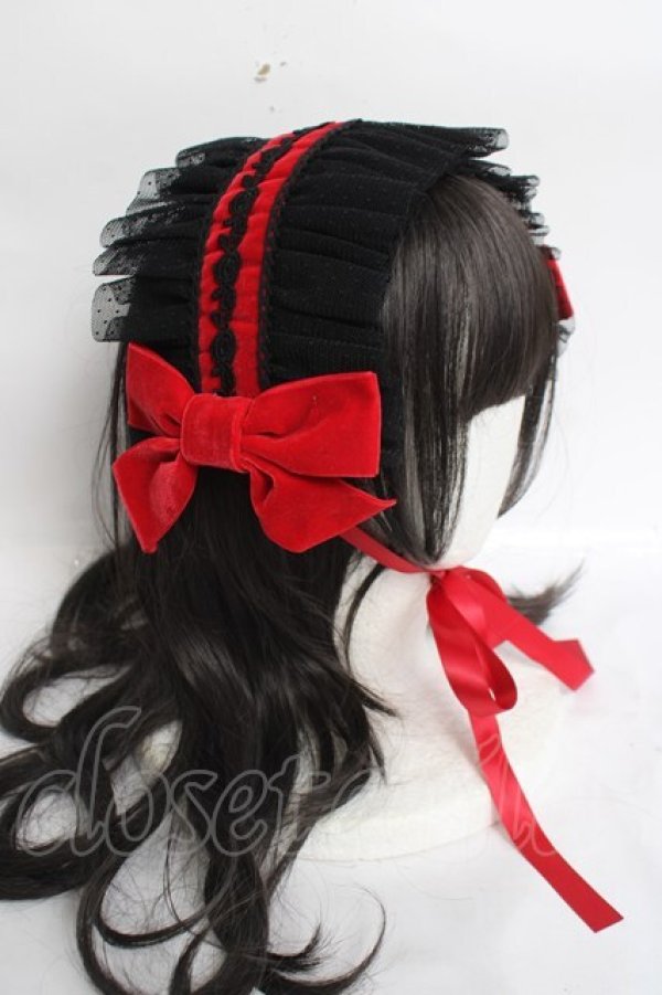 画像4: LOLITA / ヘッドドレス  黒ｘ赤 Y-26-04-05-041-LO-AC-AS-ZY (4)