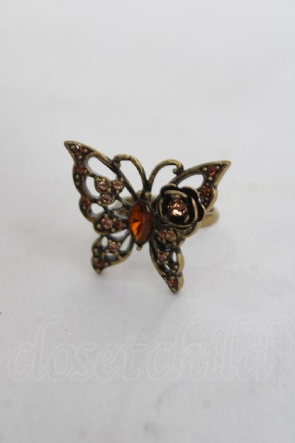 画像2: axes femme / 蝶×ビジューリング  ゴールド Y-26-04-05-004-AX-AC-SZ-ZY (2)