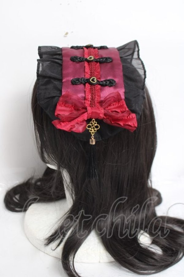 画像2: Coenobita / 華ロリヘッドドレス  赤×黒 Y-26-04-05-044-LO-AC-SZ-ZY (2)