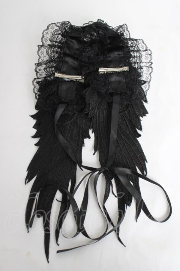 画像4: Asheri / 羽付きリボンレースヘッドドレス  黒 Y-26-04-05-046-LO-AC-SZ-ZY (4)