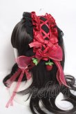 画像2: 栗子原 手作屋 / ストロベリージャムヘッドドレス  黒×赤 Y-26-04-05-047-LO-AC-SZ-ZY (2)