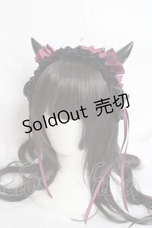 画像: 妹抖手作工作屋 / 悪魔ツノ付きヘッドドレス  黒×紫 Y-26-04-05-048-LO-AC-SZ-ZY