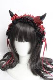 画像1: 妹抖手作工作屋 / 悪魔ツノ付きヘッドドレス  黒×赤 Y-26-04-05-049-LO-AC-SZ-ZY (1)