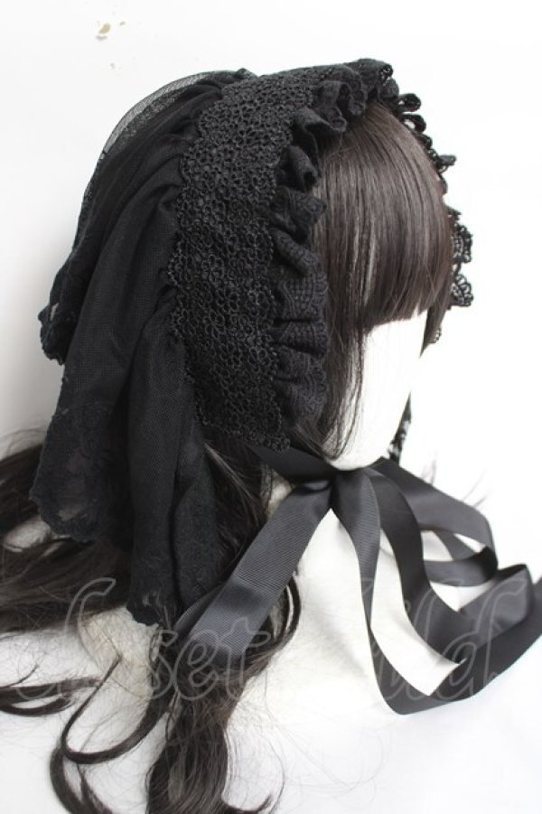 画像4: ATELIER　Ruby / フラワーレースヘッドドレス  黒 Y-26-04-05-050-EL-AC-SZ-ZY (4)